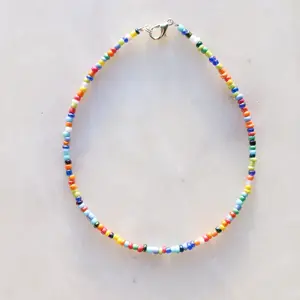 Rainbow Luster Seed Beaded Anklet Rainbow Luster Seed Beaded Anklet