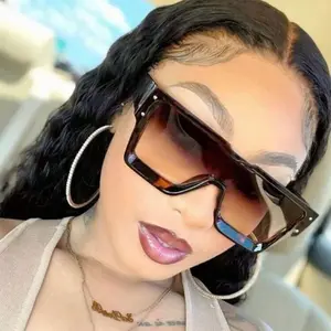 1pc Women's Oversized Tortoiseshell Retro Square Fashion Glasses With Personality Studs Y2K Style Eyewear for Daily Wear Travel & Vacation