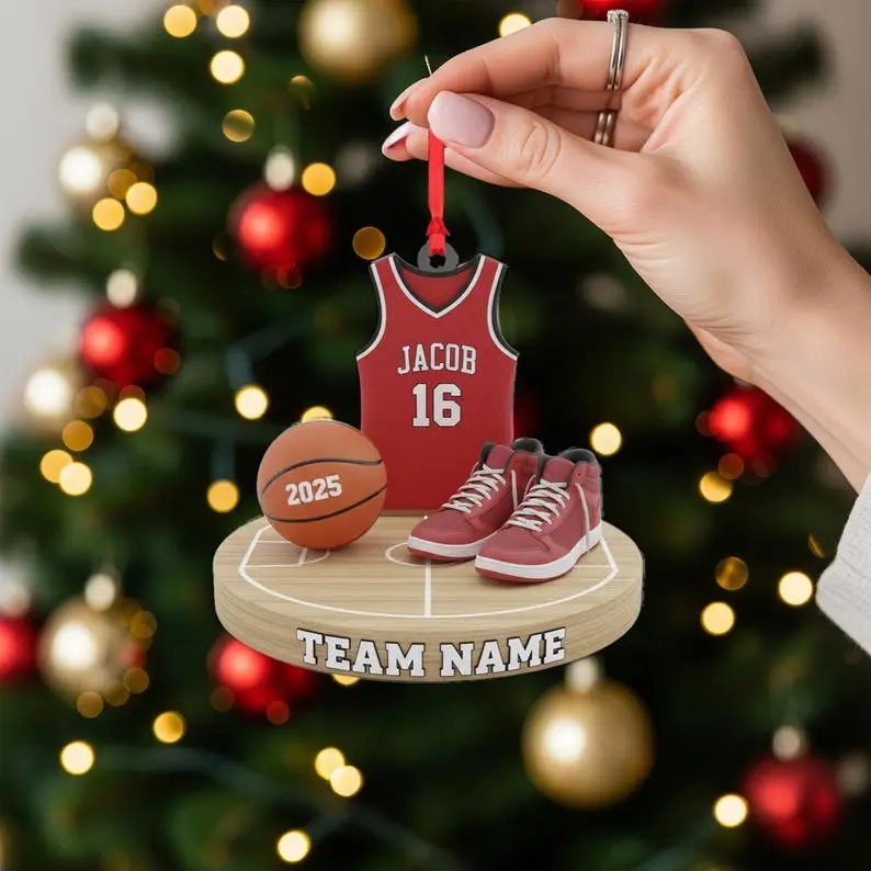 Personalized Basketball Player Ornament - Jersey Name Number Keepsake Gift
