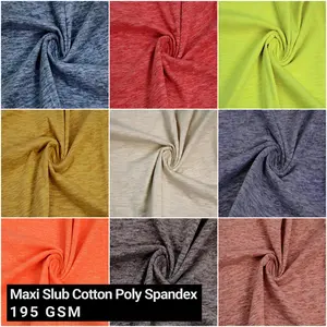 Multicolor  Apparel, Casual, Activewear, & Layering Fabric by the Yard - 60" Maxi Slub Cotton Poly Spandex Jersey Knit - 195 GSM - Medium Weight, 4-Way Stretch, Breathable - SKU 714