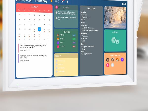 15.6-inch Wall Digital Calendar,Smart WiFi Calendar & Chore Chart,Full HD Touchscreen Interactive Display for Family Schedules-Wall/Desk Mountable Planner,Meeting Reminders & Deadline Tracking Great for Organizing Your 2026 Calendar