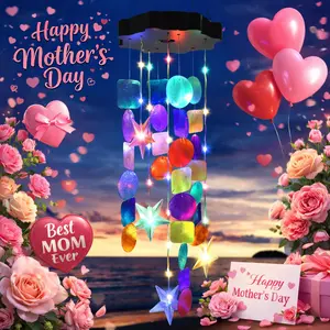 Solar-powered seashell wind chime light (multi-color), perfect for Easter decorations and Mother's Day gifts. Waterproof solar-powered outdoor decorative chandelier, suitable for summer party decorations, gardens, porches, and patios.