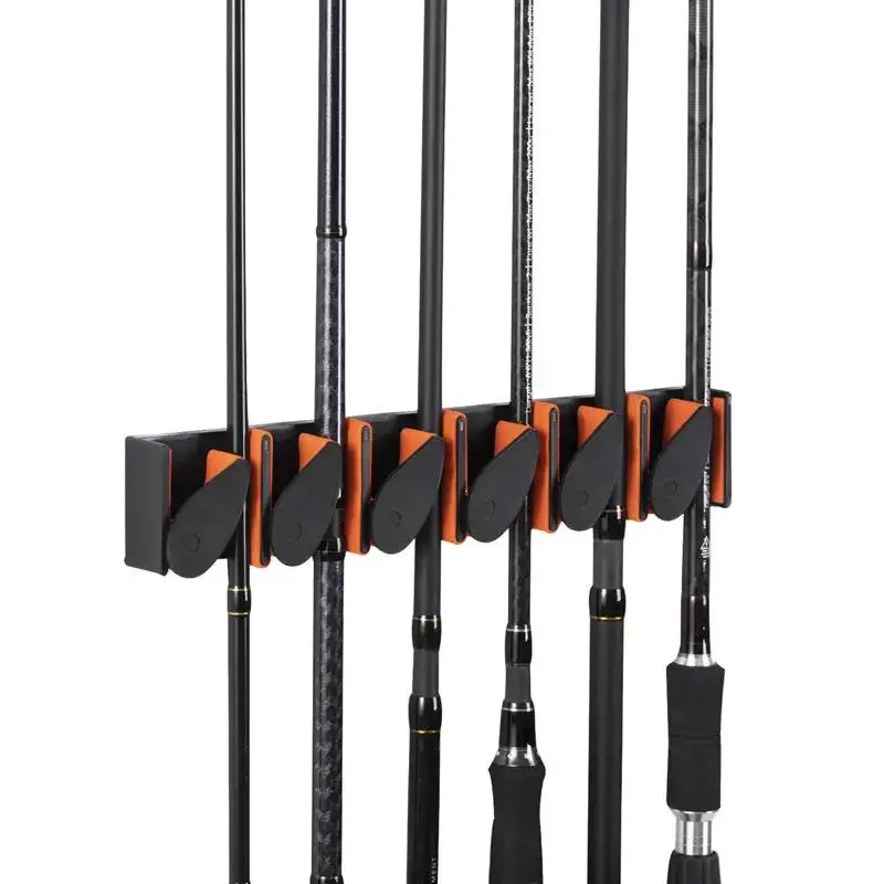 Vertical Fishing Rod Holder, 1 Set Space-saving Fishing Rod Organizer with Screws & Drywall Anchors, Durable Fishing Rod Storage Rack for Outdoor Camping Fishing