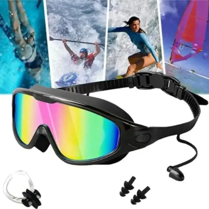 Anti-Fog UV-Blocking Swim Goggles with Earbuds, Adjustable Strap, Universal Fit for Adults, Pool & Open Water Training, Swimming Goggles, Anti-Fog Technology, Uv Protection, Uv-Blocking Lenses