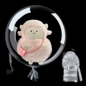 30 Inches Large Clear Balloons for Stuffing, 15pack Pre Stretched Extra Wide Big Mouth Transparent Filled Bobo Balloons for DIY Baby Shower Wedding Birthday Holiday Party Decorations Flower Pump