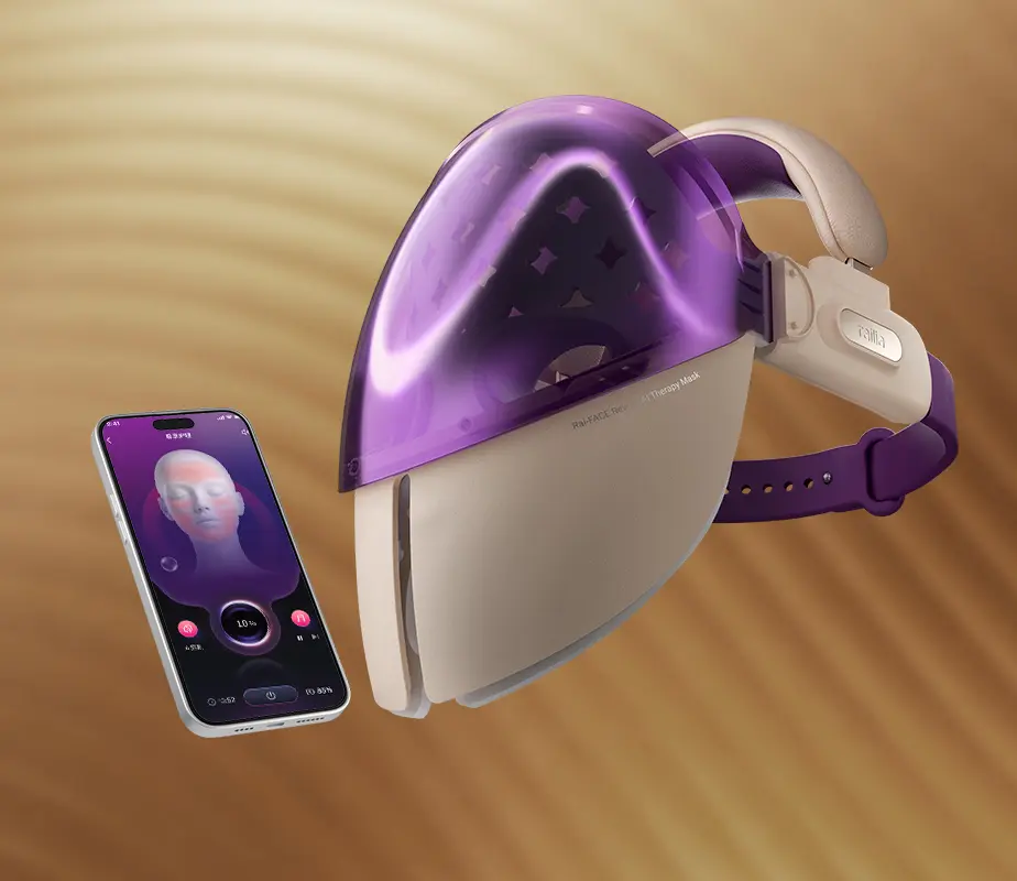 Rai-FACE Revival Al LED Light Therapy Mask - SAPPHIRE Rechargeable Led Mask Led Photorejuvenation Mask