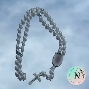 Rosarios con foto. Rosary with photo. Black or white.