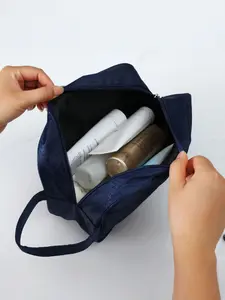 Men's Waterproof Football Pattern Wash Bag, Portable Simple Makeup Bag, Outdoor Travel Toiletries Storage, Travel Essentials Bag, Handheld Durable Design, Toiletry Bag