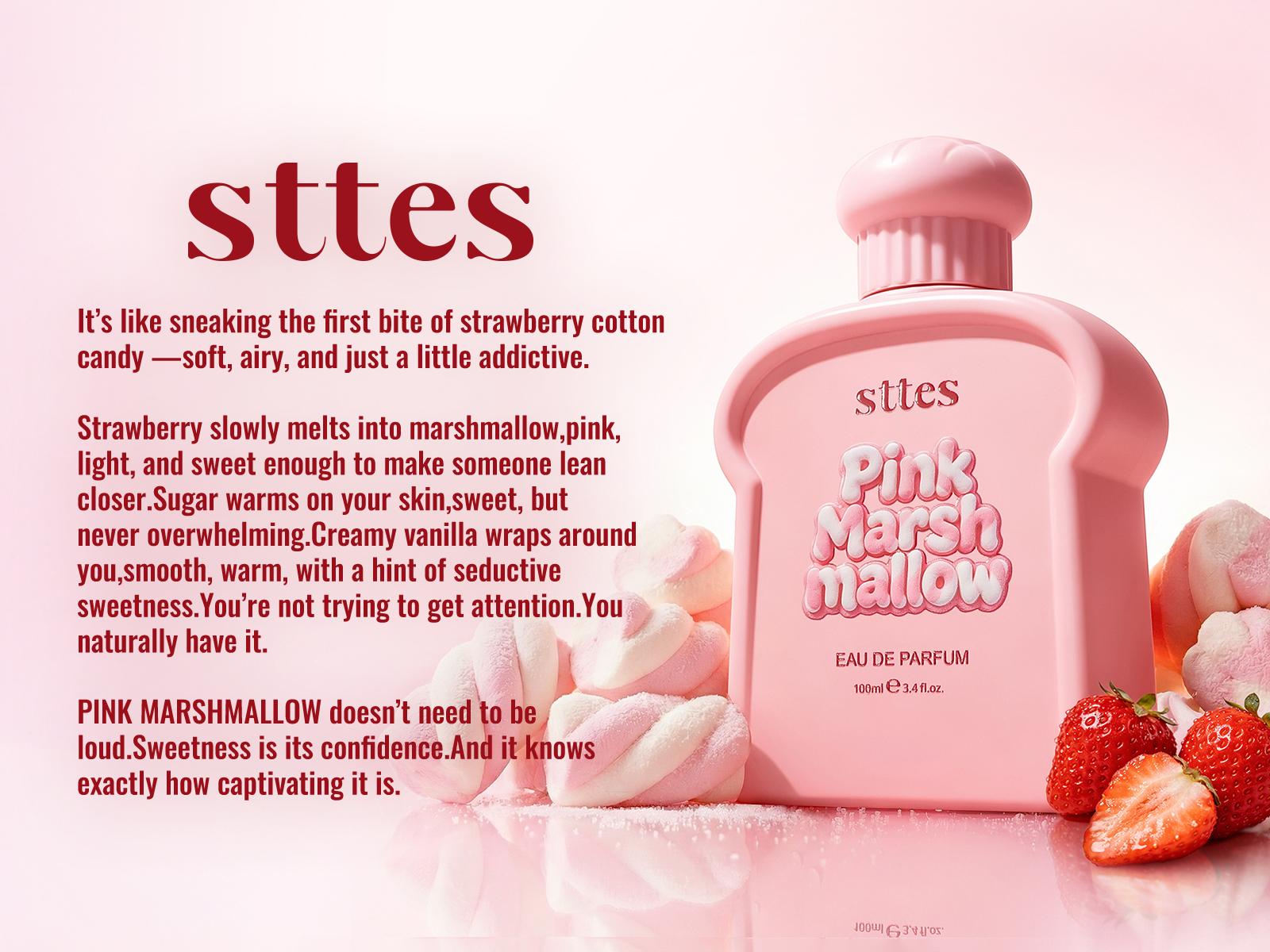 New Sttes Marshmallow Perfume for Women, Sweet Gourmand Perfume with Marshmallow, Strawberry, Vanilla & Musk, Long Lasting Fragrance Spray, 100ml/3.4 fl oz,back to school