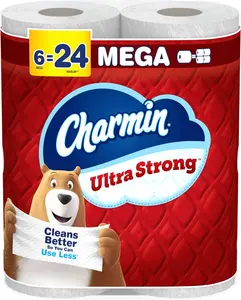Charmin Ultra Strong Toilet Paper, 6 Mega Rolls = 24 Regular Rolls