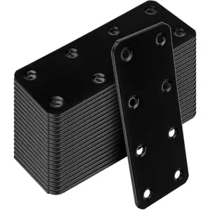 20 Pack 4 x 1-1/2" Black Mending Plates, Straight Connector for Wood, Carbon Steel