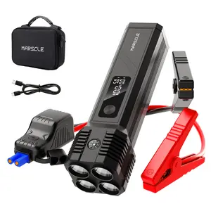 Marscle R6 Pro Car Battery Jump Starter for 6.5LGas & 4.0LDisel Real 12000mAh Car Jump Box with 45W PD Output Charging, 24 Hours Long Lasting Light for Emergency
