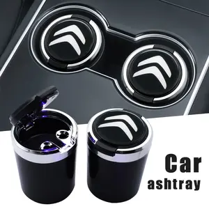 Citroen Car LED Interior Light, Alloy Inner Cylinder Fireproof, Compatible with C5 C1 C2 C6 C4l Ds3 Ds4 Ds5, Auto Ashtray Accessories