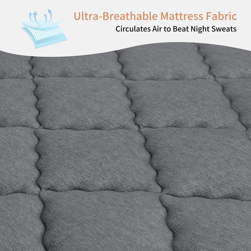 【Clearance】BOMASS 12-14 Inch Twin Full Queen King Size Mattress in a Box Memory Foam Pocket Spring Gray Mattresses Medium Firm Lumbar Support, For Home Rooms Hotels, Boxed Gift Furniture Ergonomic Modern Bed