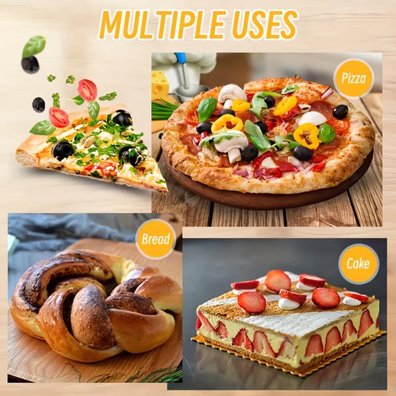 1 pc Wooden Handle Pizza Spatula, Stainless Steel Cake Lifter, Home Baking Tool, Easy Grip Home Kitchen Baking Accessory for Pizza & Cake