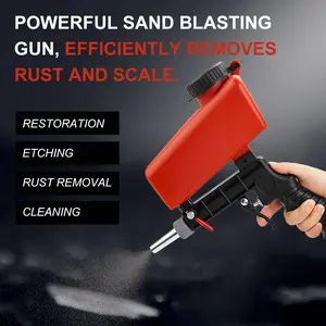 Lightweight Air Sandblasting Kit, Gravity Feed, Metal Nozzle, Plastic Body, Ideal for Surface Preparation, Painting, Rust Removal
