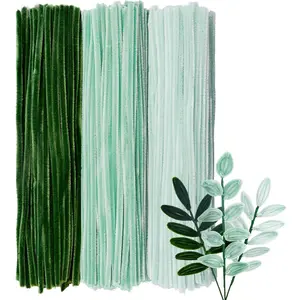 300 count Pastel Green Pipe Cleaners for Crafts, 12'' Long 0.3'' Thick  Chenille Stems Set, 3 Assorted Colors Fuzzy Sticks for DIY Art,  Making & Festive Decorations