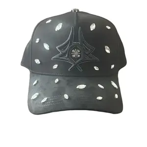 Baez Black Cap with Silver Polka Dots and Embossed Logo for Casual Wear and Trendy Looks