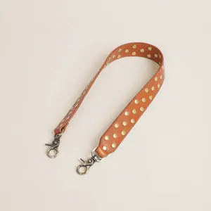 Jackie Shoulder Strap - Leather Cognac Studded