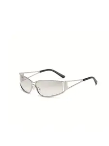 1Pair Trendy Silver Metal Frame Glasses for Women, Y2K Aesthetic Aesthetic Fashion Eyewear, Retro Small Square Clear Lens Spectacles, Stylish Personality Photo Props & Daily Outfit Accessories