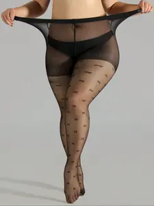 Women's Bowknot Jacquard Knit Socks, Fashionable Tight-Fitting Stocking Pantyhose, One Pair, Comfortable & Stylish Design