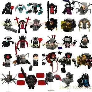 New KDL DJ Upgrade War-Damaged Skibidi Toilet Man Figures Anime Block Toys TvMan Titan Bricks Model Toy For Kid Birthday Gift
