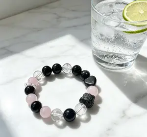 Mixed Natural Crystal Beaded Bracelet, Handcrafted Healing Crystal Bangle, Spiritual Energy Jewelry for Daily Wear, Meditation, Dating & Casual Outings, Elegant Gemstone Wristband Gift for Her