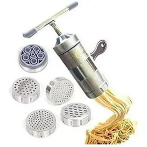 Stainless Manual Noodles Press Machine Pasta Maker with 5 Noodle Mould