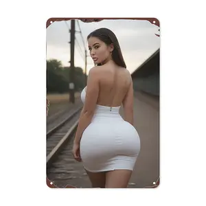 2D Flat, [2D Flat] 1pc 20.32x30.48 cm Sexy Metal Iron Sign, Vintage Style Plaque, Durable Moisture Resistant Wall Decor for Home, Bar, Cafe, Studio - Unique Gift Idea, Beach Decor, Cafe, Gym Decor, Vi