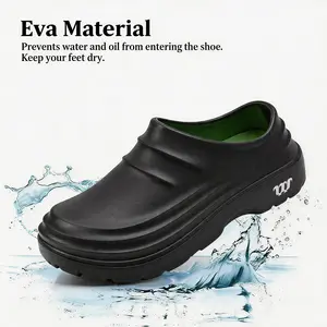 Unisex waterproof garden clogs—non-slip work shoes that are lightweight nursing shoes and chef shoes for the kitchen, garden, hospital, and outdoor rain walking.