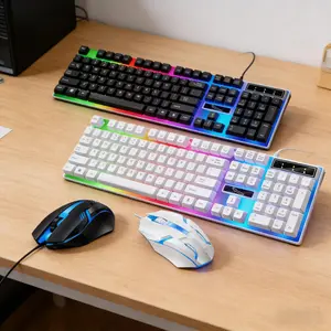 Wired USB RGB Gaming Keyboard and Mouse Set, 104 Keys with LED Lights, Compatible with PC, Ps4, Xbox, Ergonomic Design, Good Value