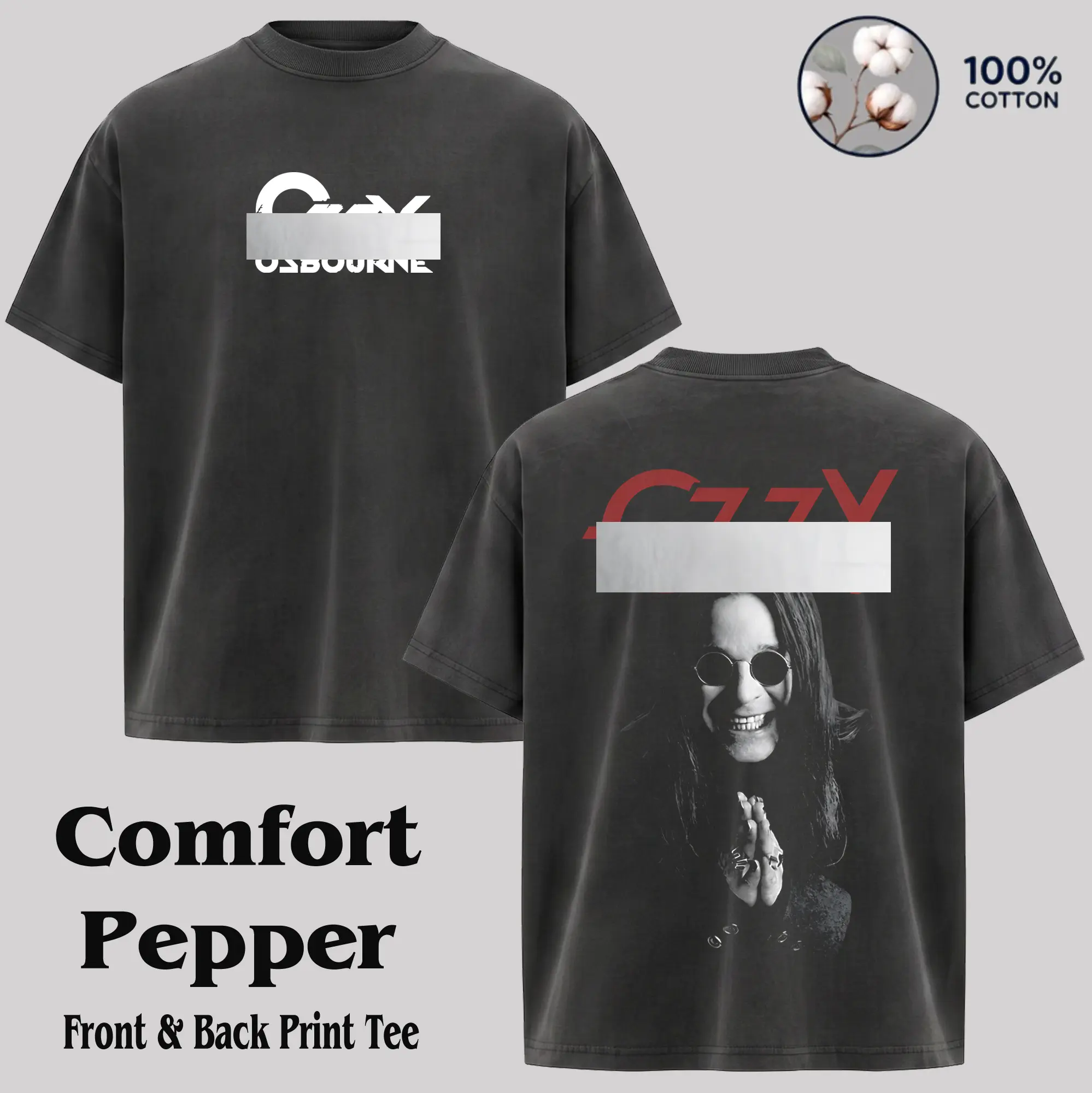 Vintage Ozzy Osbourne Rock and Roll Cotton Shirt - Casual, Stylish, Round Neck, Short-Sleeve, Metal Band Merch, 90s Grunge Aesthetic Trending Tour Tee Streetwear