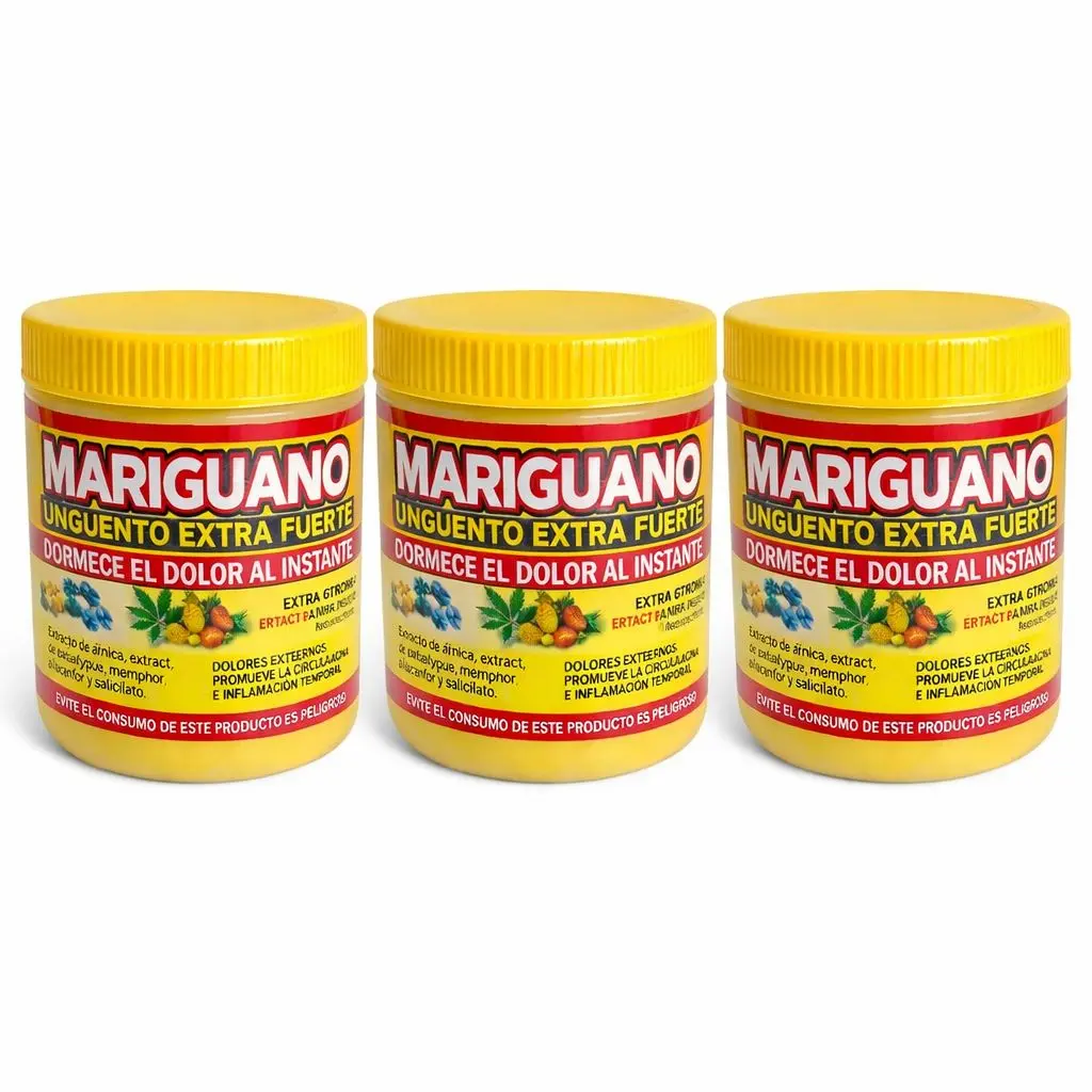 3 Pack Mariguanol Extra Fuerte Herbal Massage Gel – Warming Body Massage Formula for Relaxation & Skin Care, 125 g