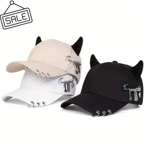 Solid Color Baseball Cap with Grommet Eyelet & Chain Design - Trendy Casual Sports Hat for Men & Women, Perfect for Outdoor Sun Protection