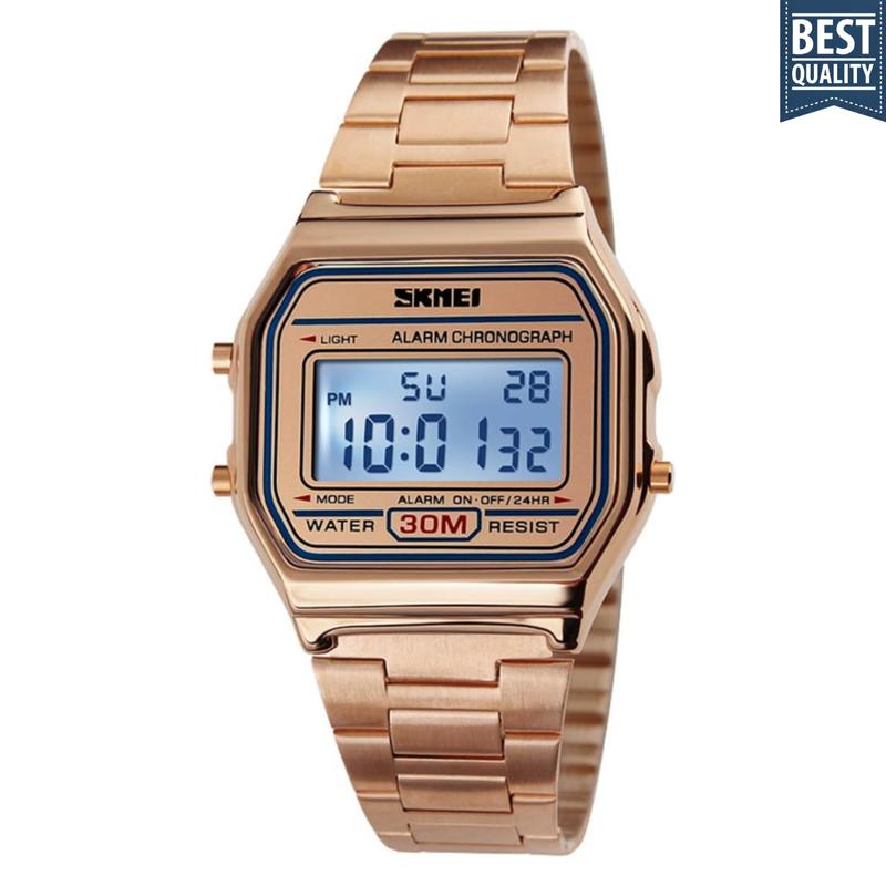 Gosasa Classic Unisex Digital Sports Watch - Multifunction LED Square Face Waterproof 50M Alarm Stopwatch Chronograph Calendar Dual Time Soft Resin Band Lightweight Comfortable for Men Women All Ages