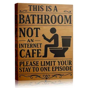 Funny Bathroom Rules Canvas Poster, This Is A Bathroom Not An Internet Cafe Art Print, Humorous Toilet Sign Wall Art, Minimalist Black White Painting For Bathroom Decor, Trendy Quote Artwork For Home Restroom, Fun Gag Gift For Friends Family