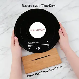 PrintToucan Custom Vinyl Record Ornament Photo & Song Acrylic | Holiday Gift | Vinyl Record With Photo | Made in USA | PrintToucan - 17cm/6.69inch