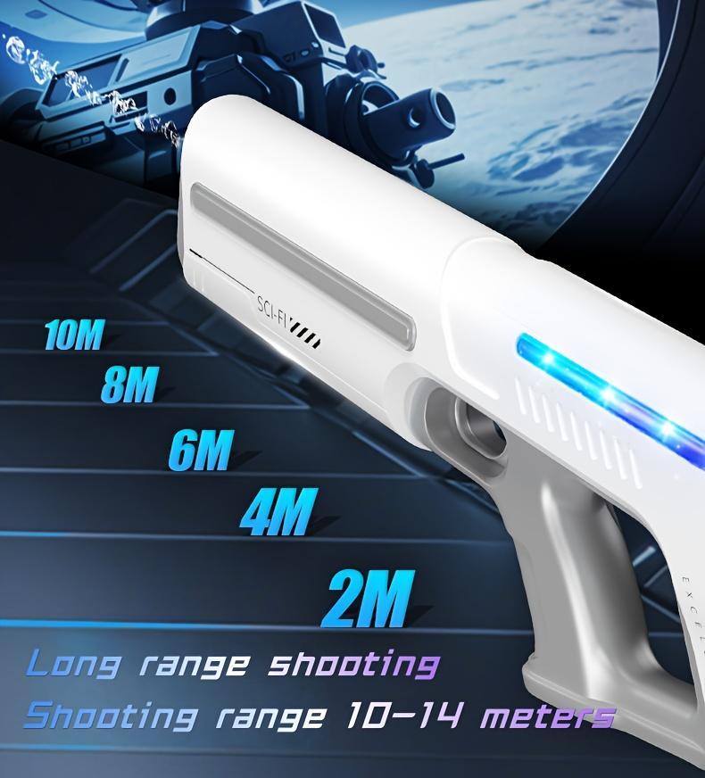 Auto-Fill Electric Water Gun, Pulse Jet Squirt Gun with LED Light Show, 40ft Long Range Rapid-Fire Water Blaster, USB Rechargeable Large Tank Waterguns for Kids & Adults, Adult Water Gun for Pool Beach Backyard