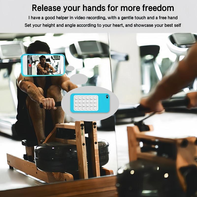 2-Pack Silicone Phone Grip Mount with Suction Cups for Hands-Free Use on Smooth Surfaces with Most Mobile Phones