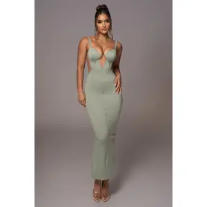 Sage Enchantment Bustier Maxi Dress