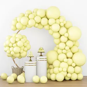 129pcs Pastel Yellow Balloons Different Sizes 18 12 10 5 Inches Light Yellow Balloons for Happy Birthday Wedding Anniversary Baby Shower Easter Garland Arch Party Decoration