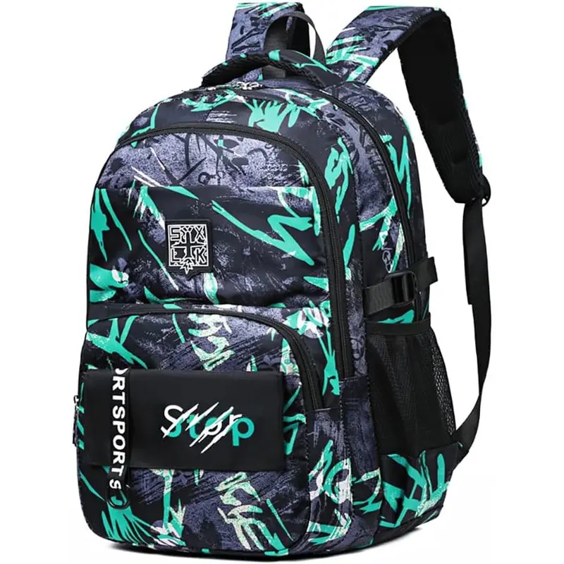 Camo Backpacks Graffiti Camouflage Backpack Boys and Girls School Backpack