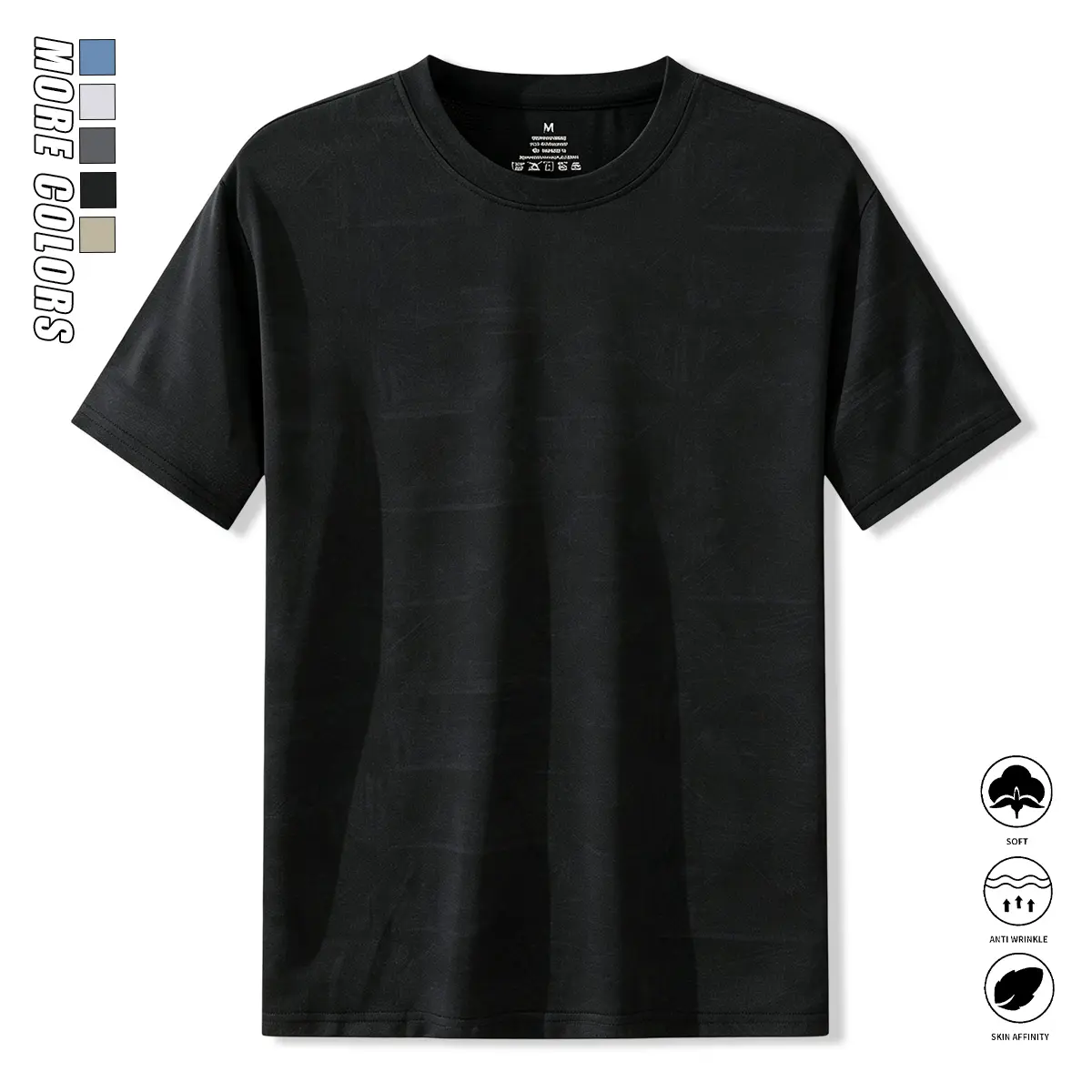 Men’s short-sleeve sports casual top, solid color, breathable and comfortable, suitable for everyday wear, workouts, and layering; men’s short-sleeve summer apparel.
