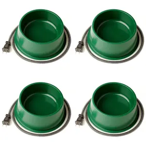 Farm Innovators QT 1 25 Watt 1 Qt Electric Heated Pet Water Bowl, Green (4 Pack)