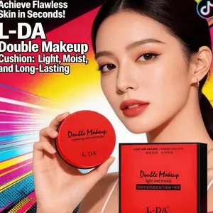 Double Layer Cushion Bb Cream Liquid Foundation, High Coverage Long-Lasting Matte Finish, Transfer-Resistant Formula, Suitable for Combination Skin