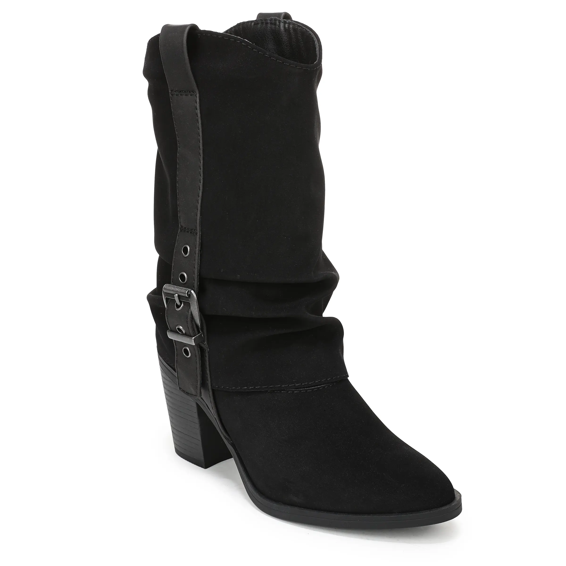 Blowfish Malibu Women's Carter Fashion Boot - Women's Footwear with Block Heel, Buckle, Pull-On Side Tabs, Shoe, Design, Stylish, 15.43 Inch Leg Circumference, Western Ootd, Urban Cowboy, Almond Toe, Mid-Calf, Statement Shoes, Casual Wear, Cushioning