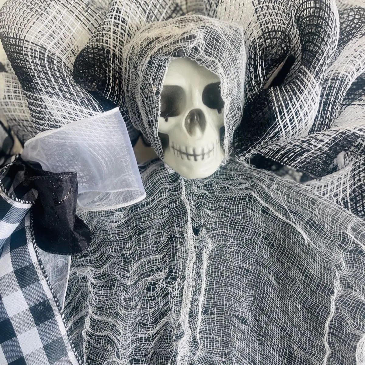 Skeleton/Halloween Wreath for Front Door Ornaments Decor
