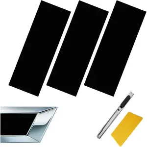 car stuffCompatible with 11.8" x 4" 3PCS Chevy Bowtie Emblem Logo Stickers Cut DIY Decals, 3 Pcs Universal Logo Overlay Black