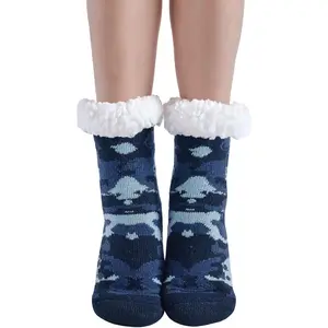 Kids Fluffy Socks for Boys Girls Camouflage Soft Thicken Winter Thermal Fleece Fuzzy Non-Skid Children Home Christmas Socks