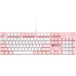 Wired Mechanical Gaming Keyboard | Brown  PC Gaming Keyboard | 104   Layout | Wired Gaming Keyboard | Hot Swappable Mechanical Keyboard | Silent Mechanical Keyboard |  & White Combo